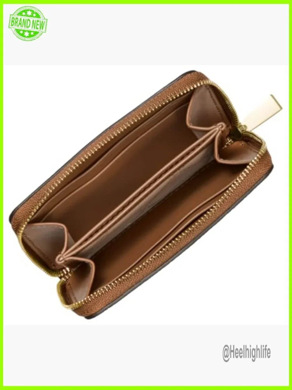 Small Zip Around Card Case, Pebbled Leather, Multiple Slots, Compact Wallet